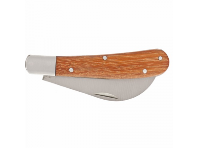Нож садовый, 170 мм, складной, изогнутое лезвие, деревянная рукоятка// PALISAD