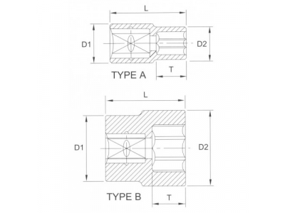 Головка торцевая 6гр. 3/8" 19мм
