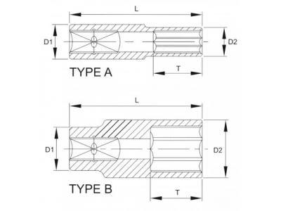 Головка торцевая глубокая 6гр. 3/8" 22мм