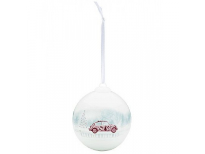 Фарфоровый елочный шар с изображением Volkswagen Beetle Porcelain Bauble