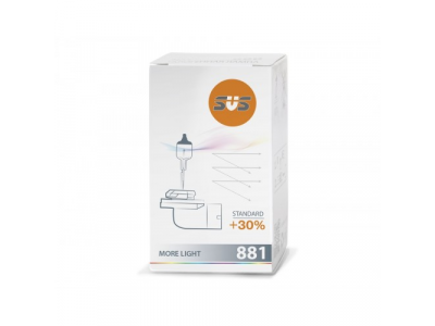 Автолампа галогенная SVS 881 12V 27W PGJ13 Standard +30% от SVS Автолампа галогенная SVS 881 12V 27W PGJ13 Standard +30%